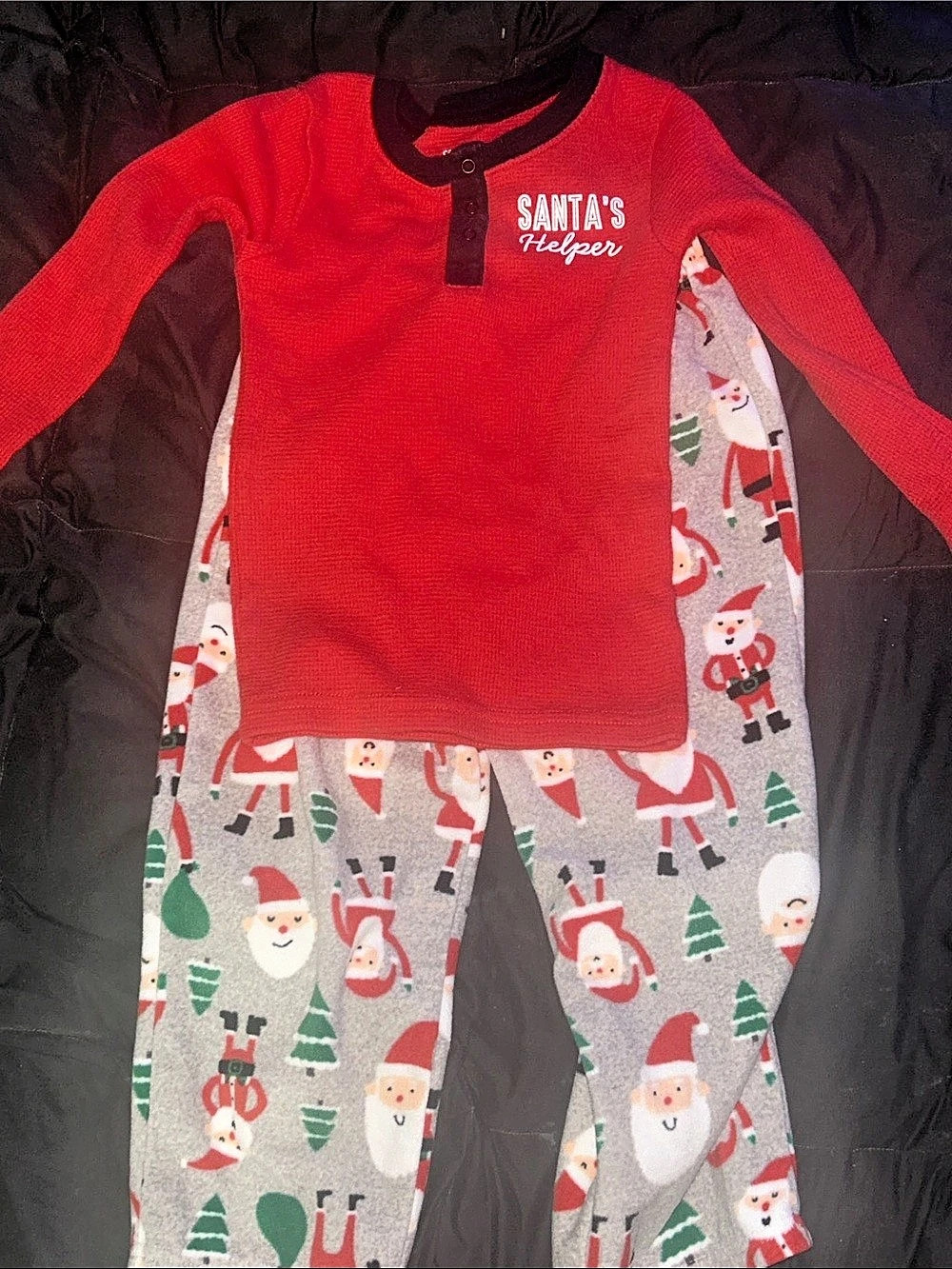 Carter's Santa's Helper Thermal Christmas Pajamas Girls 4
